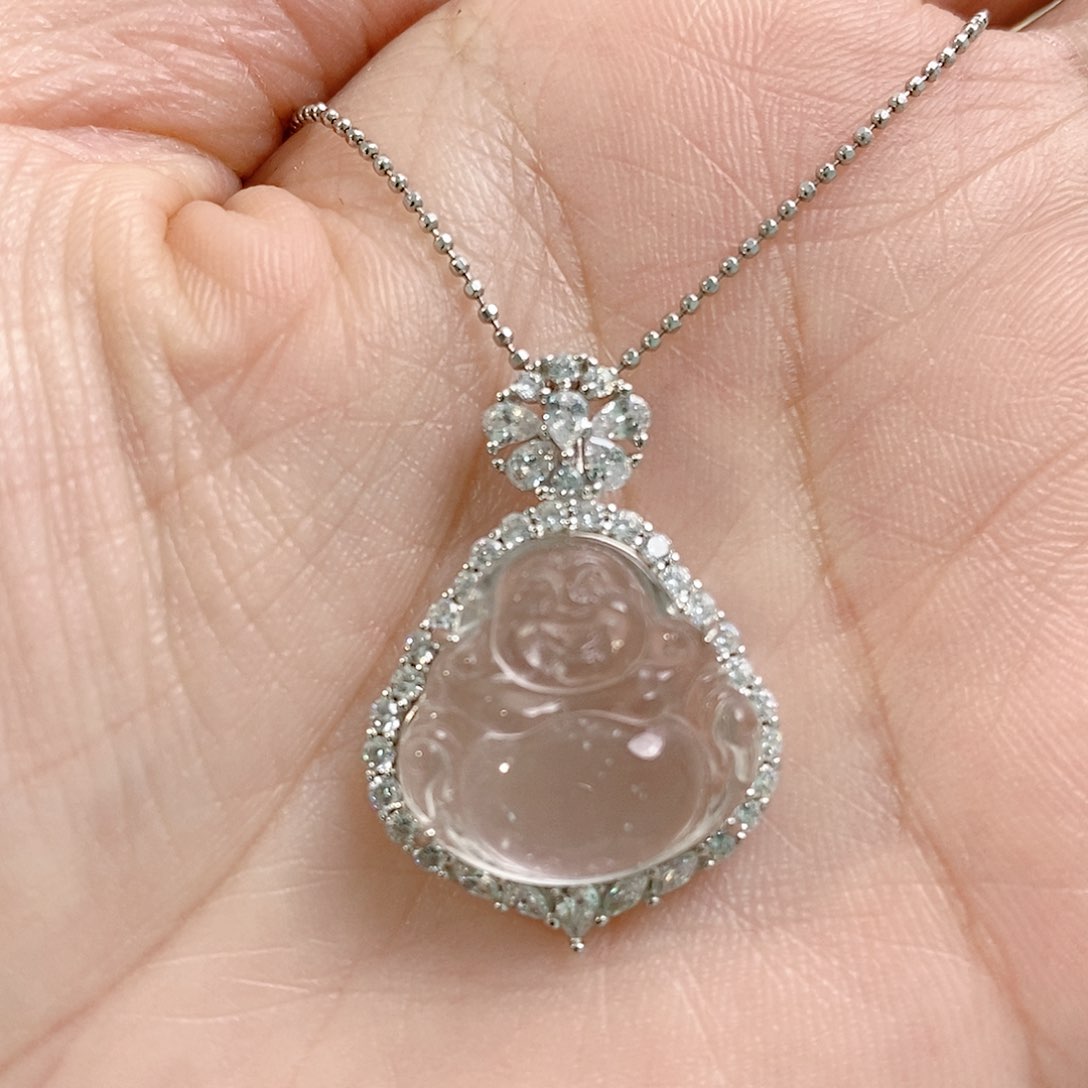 石英质玉吊坠(赠链)银S925镶嵌