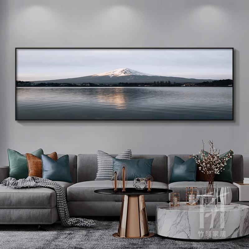 风景客厅挂画 沙发背景墙壁画 现代轻奢高级感大气装饰画背有靠山