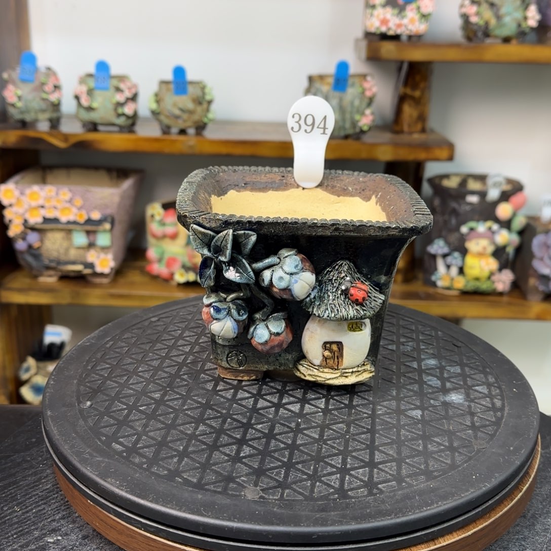 本默花器麦饭石花盆