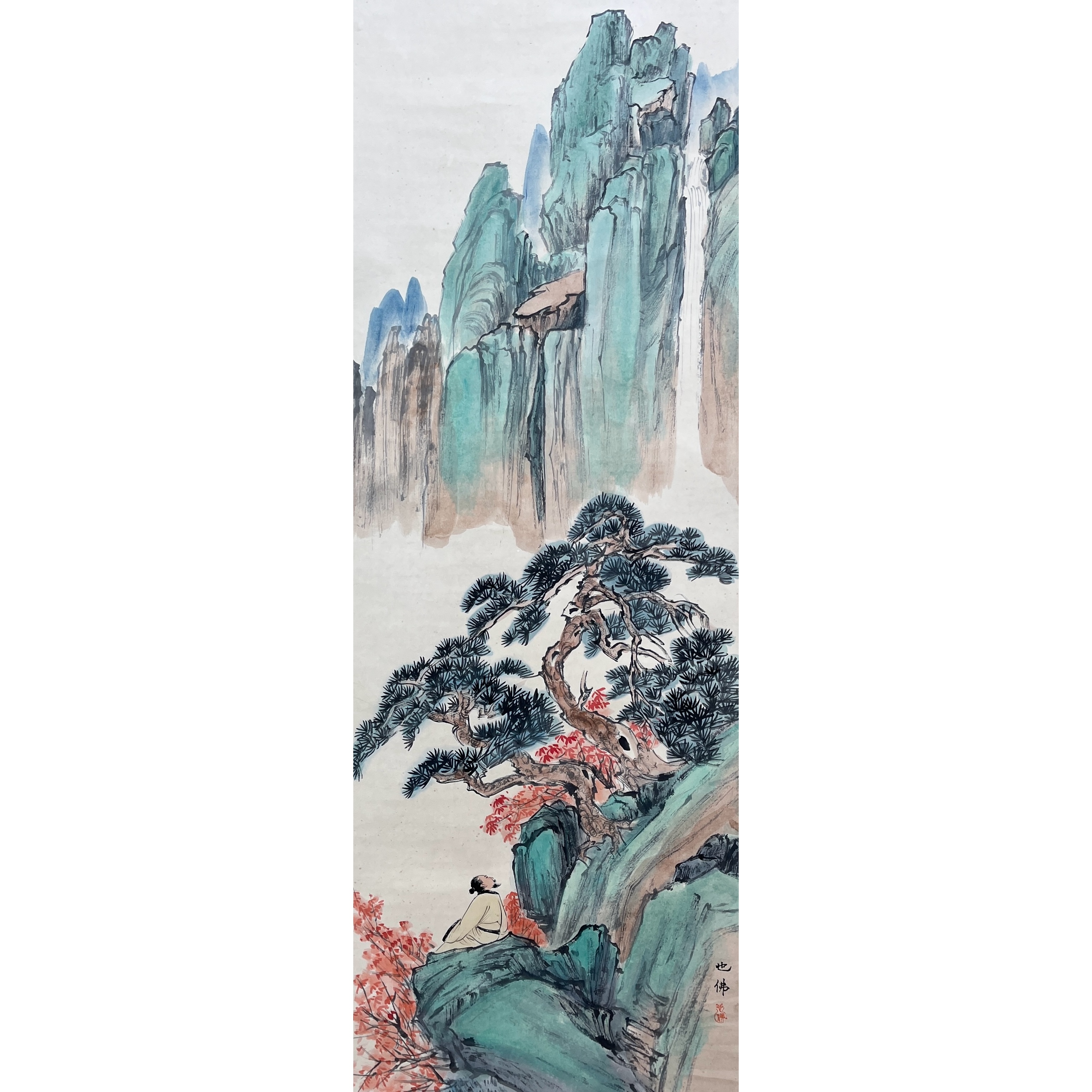 Lot 2463 胡也佛《松下高士图》 136cm*48cm