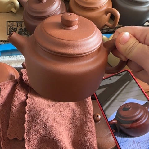 茶壶紫砂红降坡泥300cc