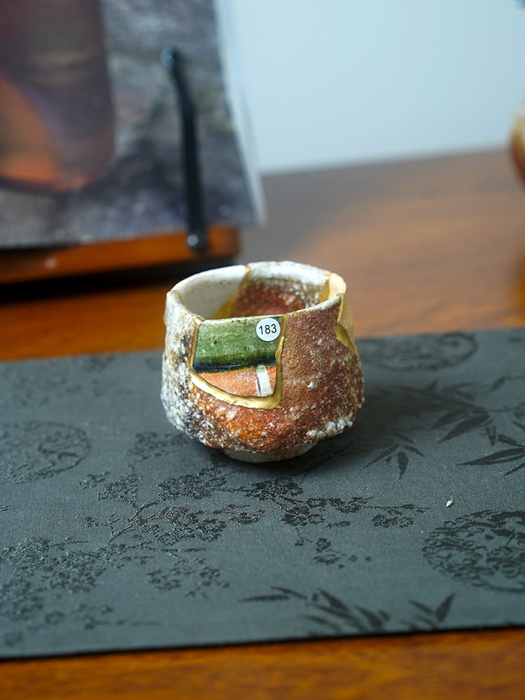 伊禾集物 日本信乐烧匠人泽克典 茶杯 金缮杯 主人杯 183#
