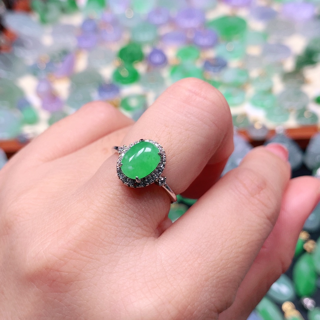 翡翠银S925镶嵌吊坠(不含链)