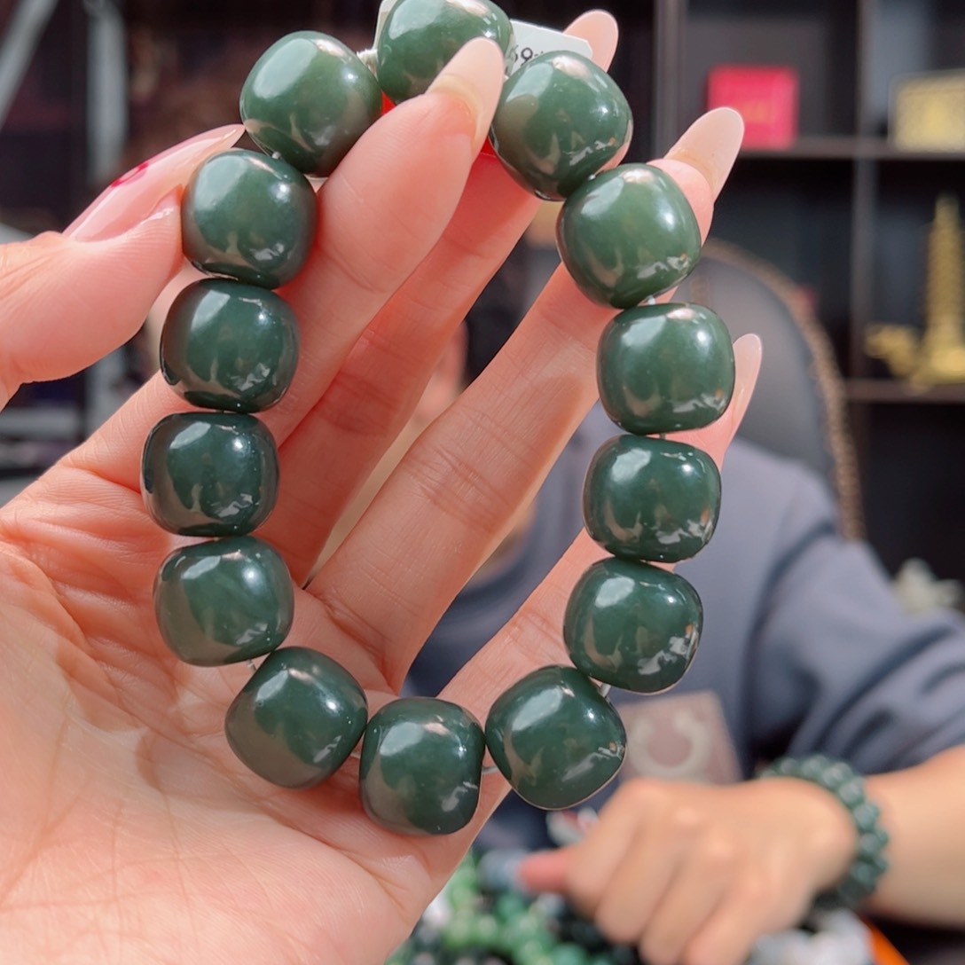 【闪购商品】和田玉手链未镶嵌W*w新疆且末瓷蓝多样性发拍一发一16