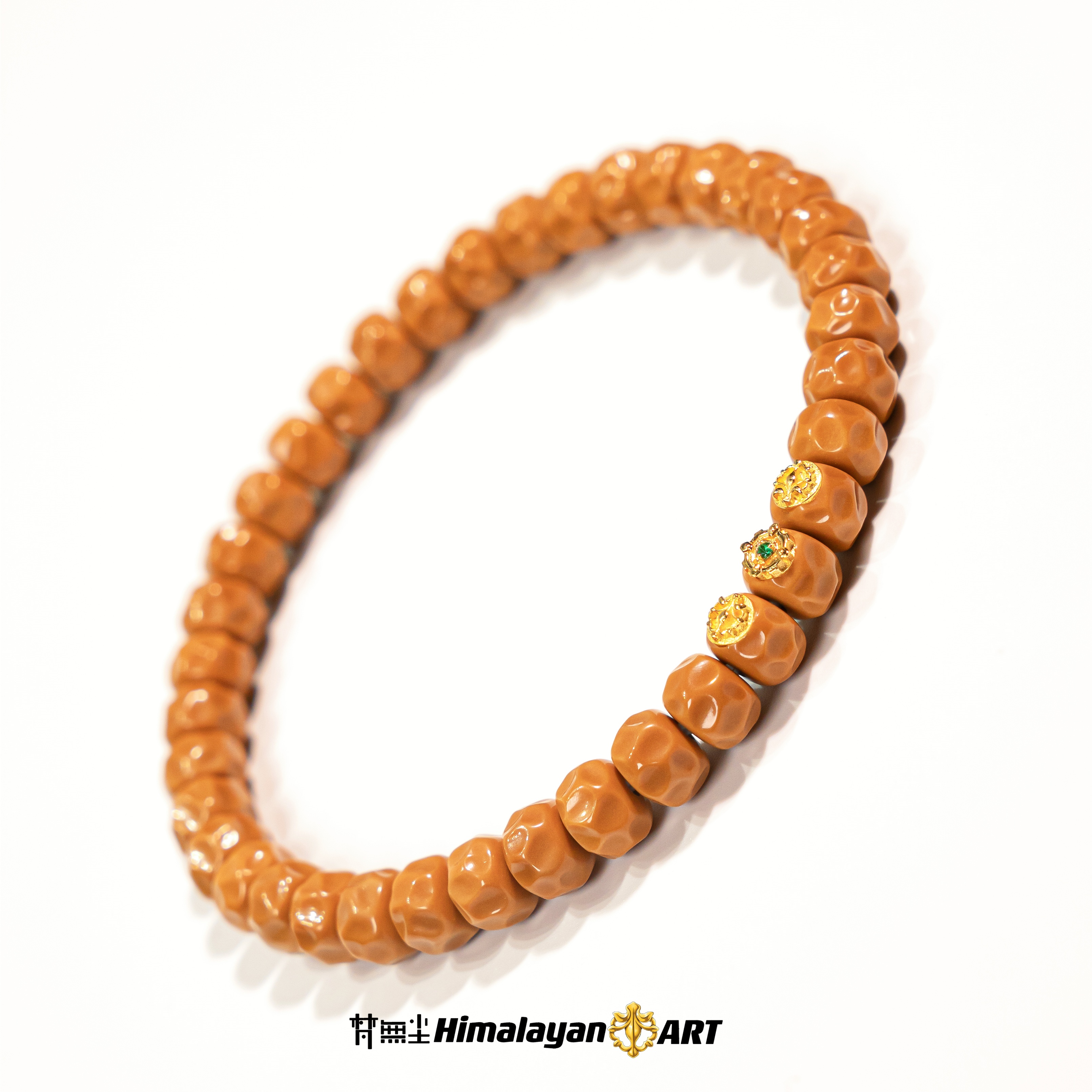 梵无尘核尖·鸿运无相老挝核尖 归圆 手工雕刻 手串单圈