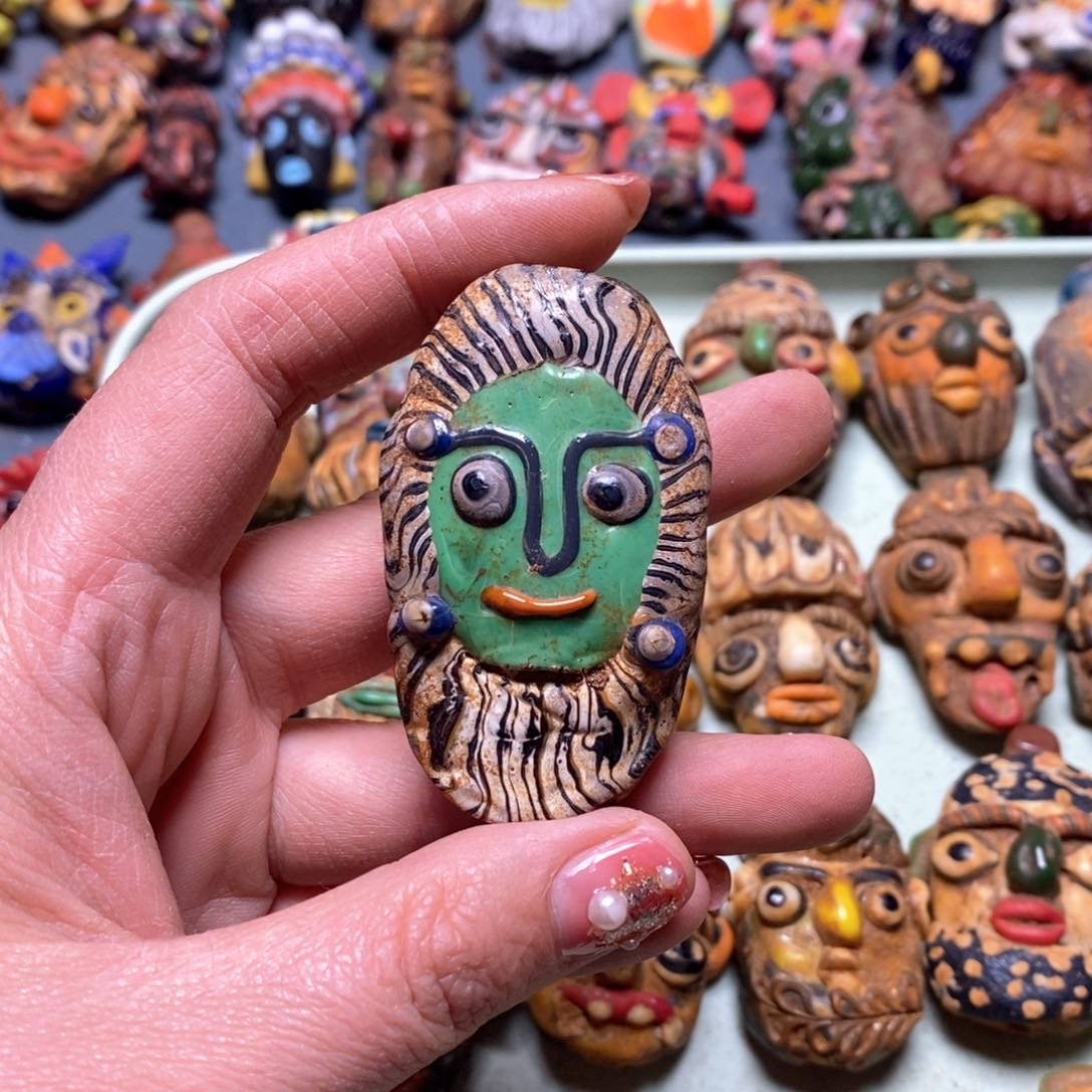 琉璃颈饰印度尼西亚老娃