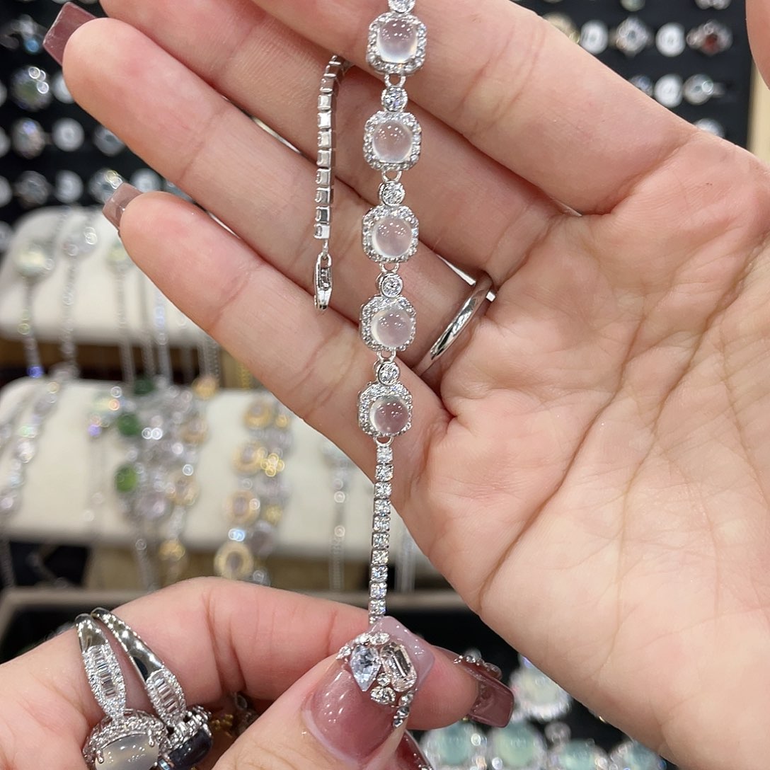 芙蓉石手链银S925镶嵌一****