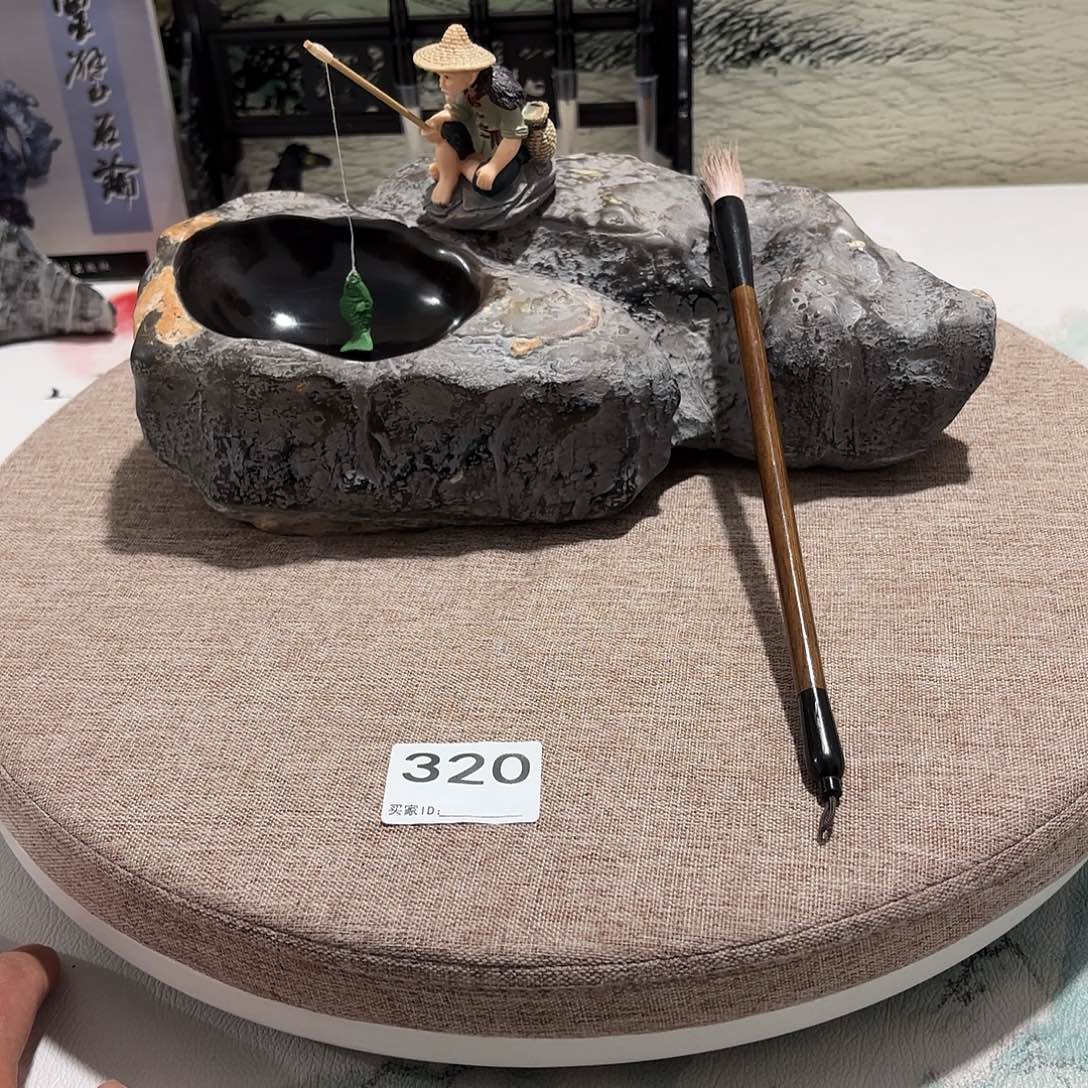 用***9一砚唐灵璧石砚台摆件