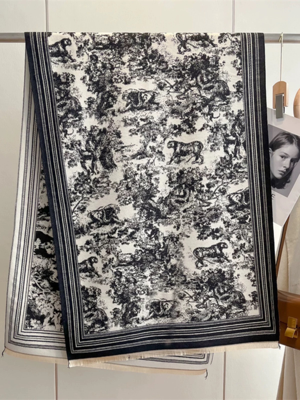 韩版冬季水墨画围巾