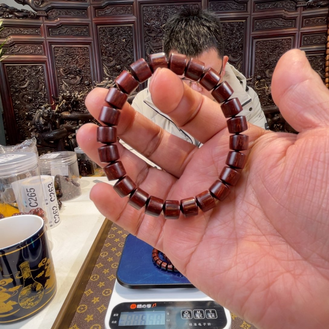 檀香紫檀（小叶紫檀）07单圈直切顶泥琴料满星167号