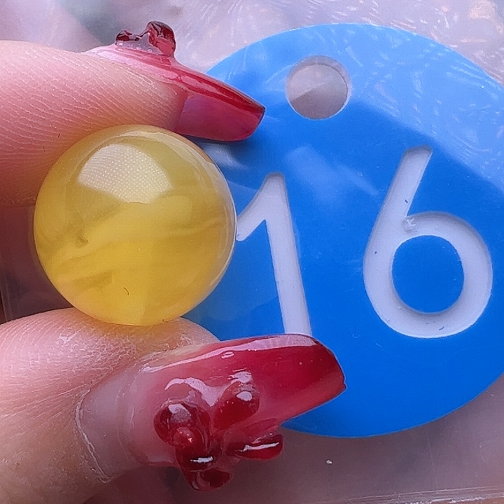 蜜蜡裸石未镶嵌14.1mm 圆珠