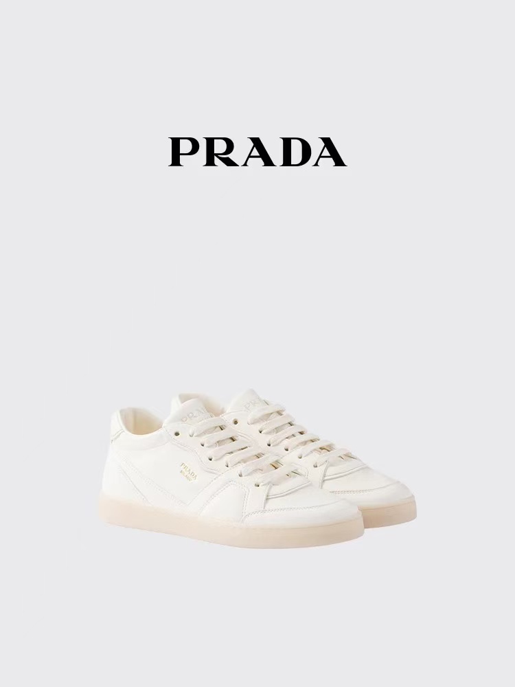 未使用 Prada/普拉达 25季新款男女同款全皮板鞋 烫金标