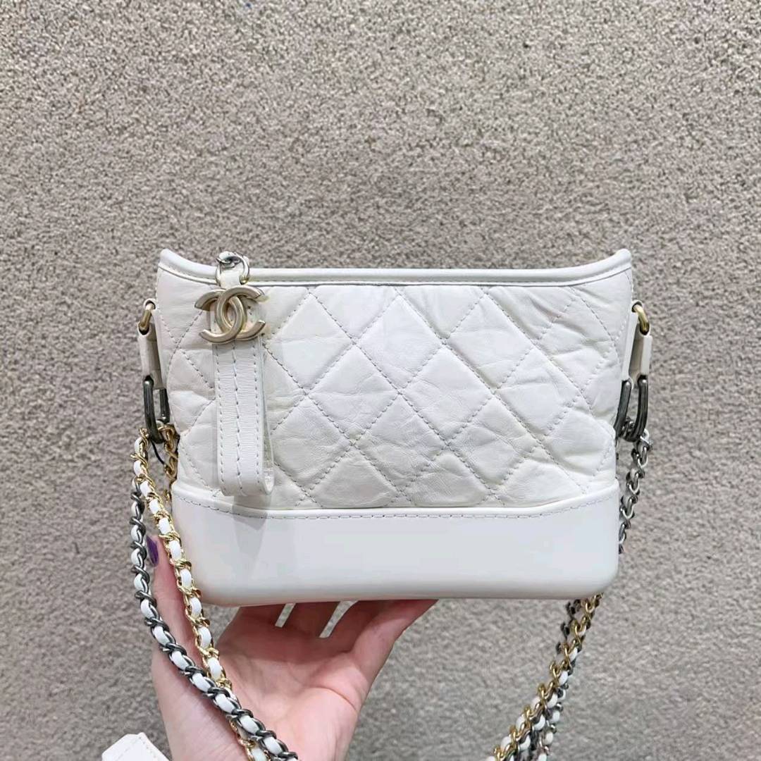 99新 Chanel/香奈儿 流浪包 白色小号 27 开/箱包/单肩包