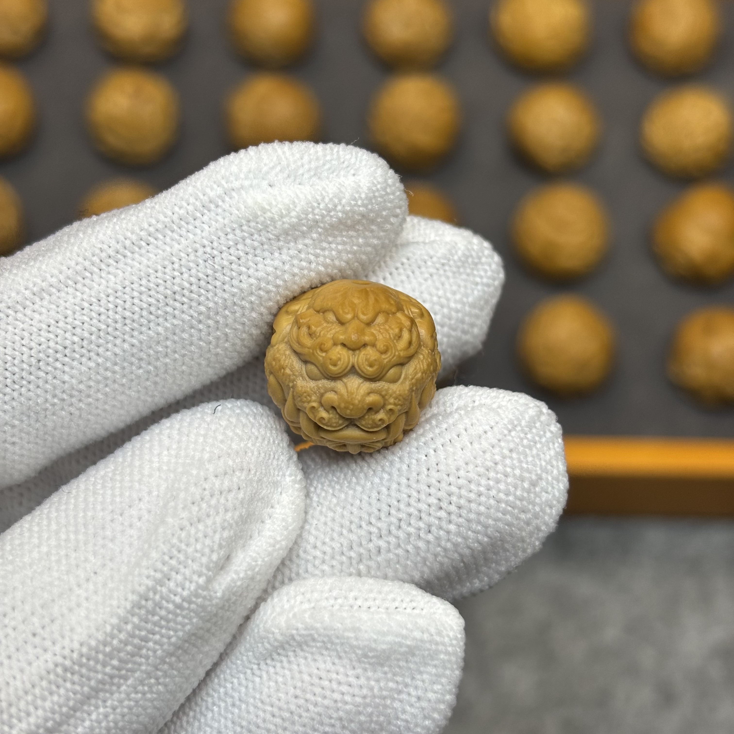 猴头核桃单颗雕刻单籽纹路清晰线条流畅