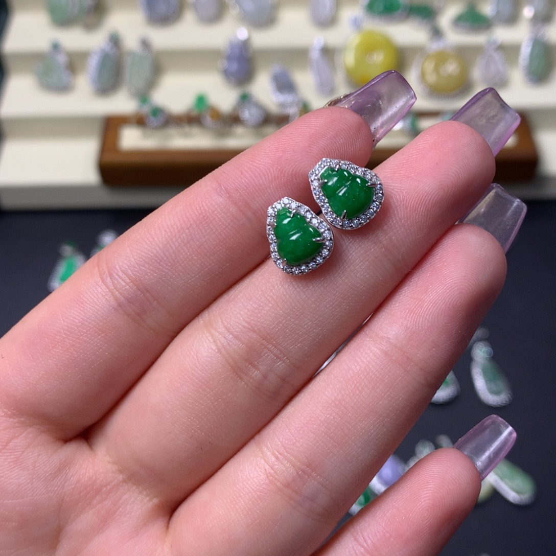 翡翠银S925镶嵌挂件