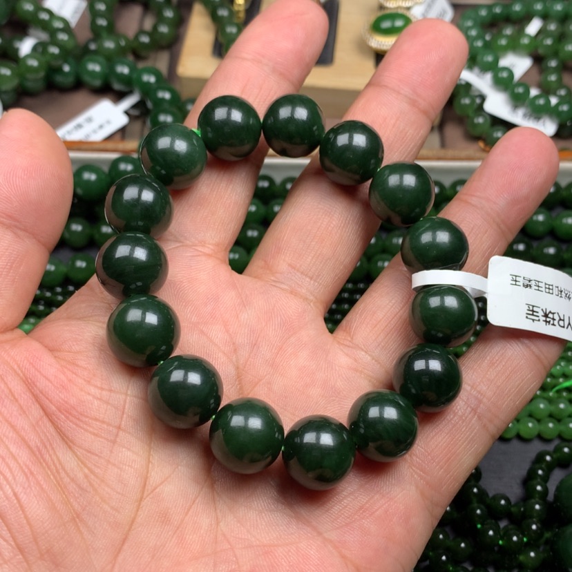 【闪购商品】手链未镶嵌和田玉（碧玉）彭*阳14