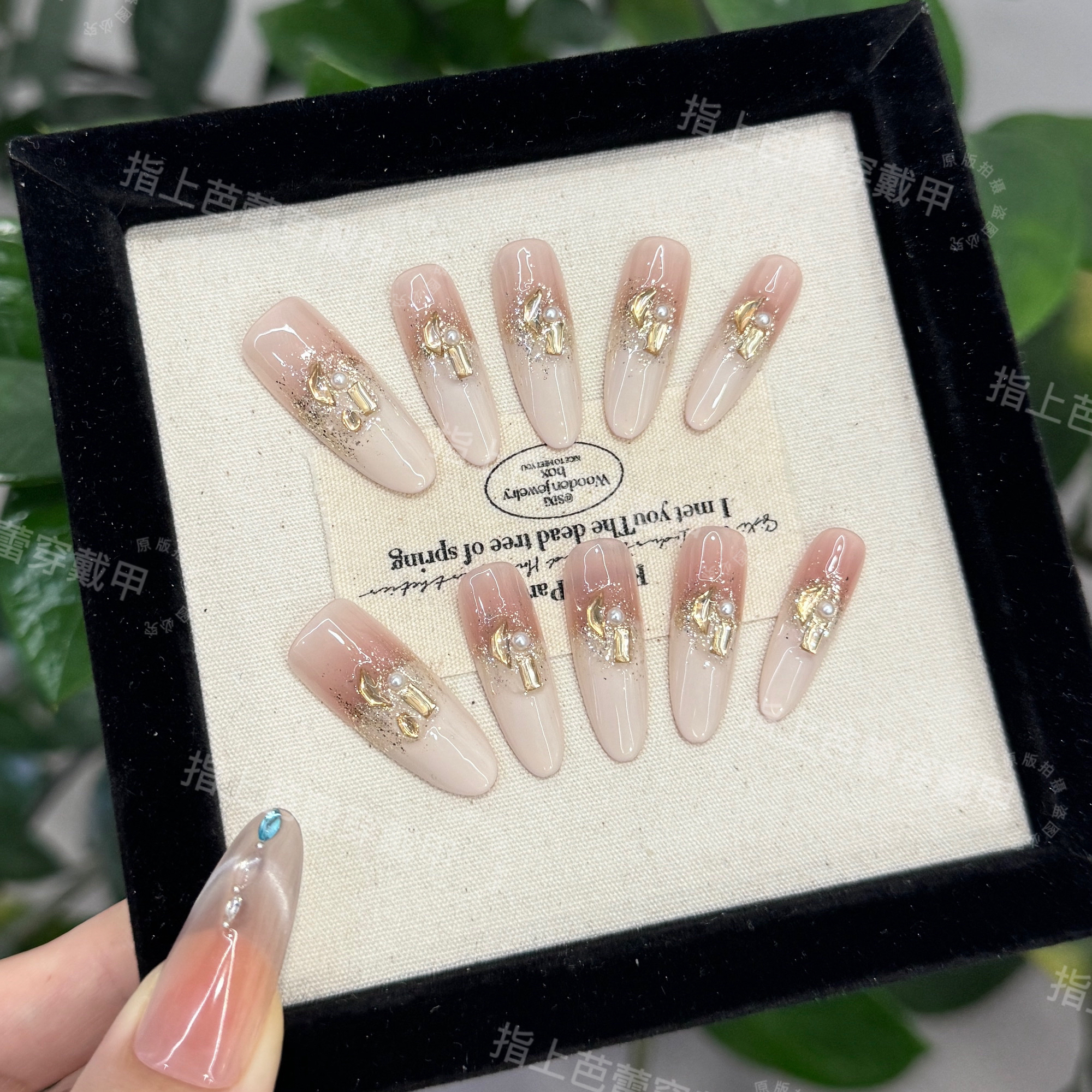 【月光恋人】新款纯手工穿戴美甲高级感轻奢白色法式渐变美甲