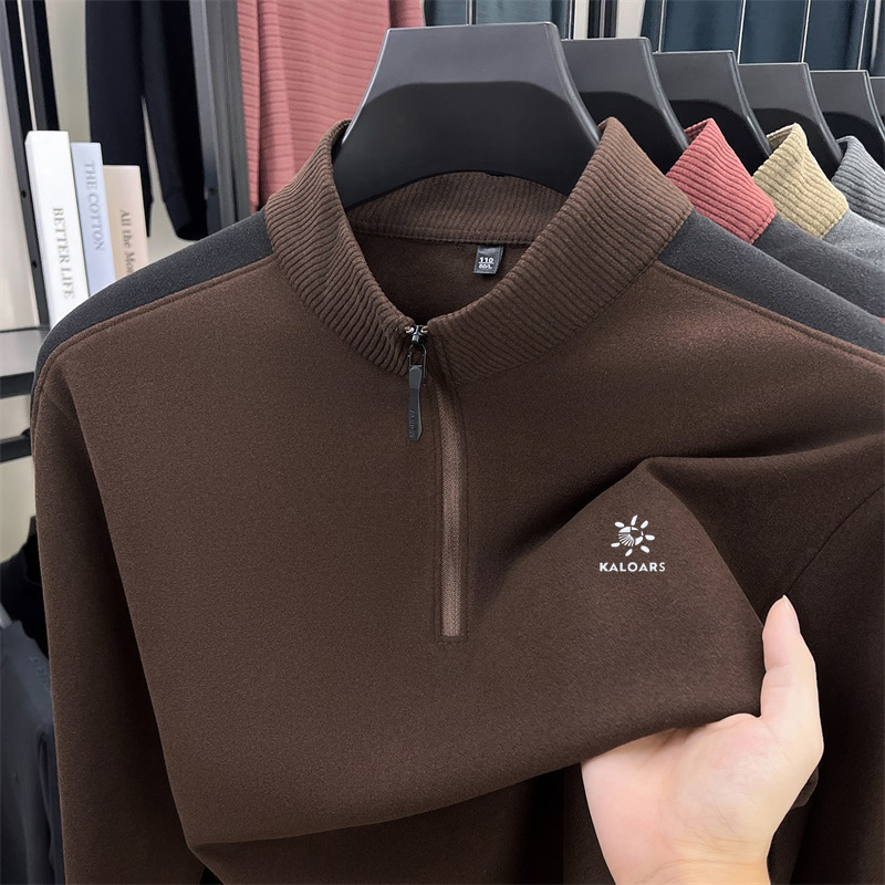 凯家小石大牌男半高拉链抓绒卫衣户外宽松大码长袖秋冬休闲卫衣