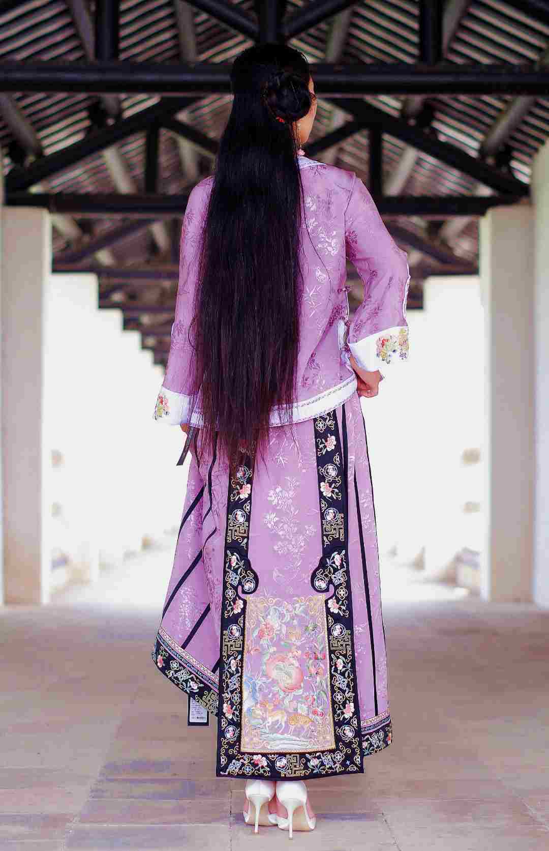 收藏款京绣改良式福䘵双喜小鹿鹿马面裙