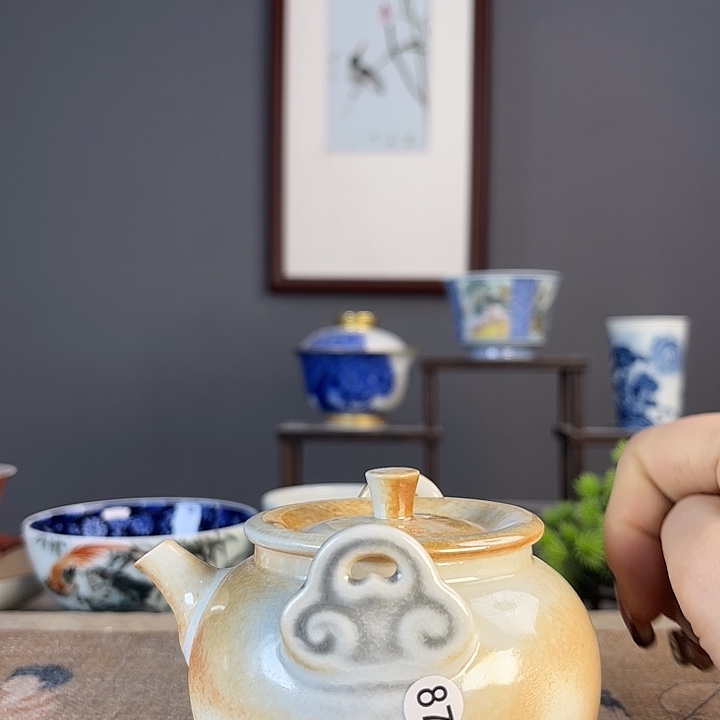 摆件景德柴烧茶杯多人