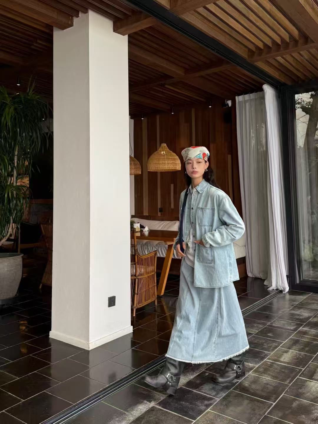 米古古 TO-30012-福-网红气质时尚宽松百搭半裙