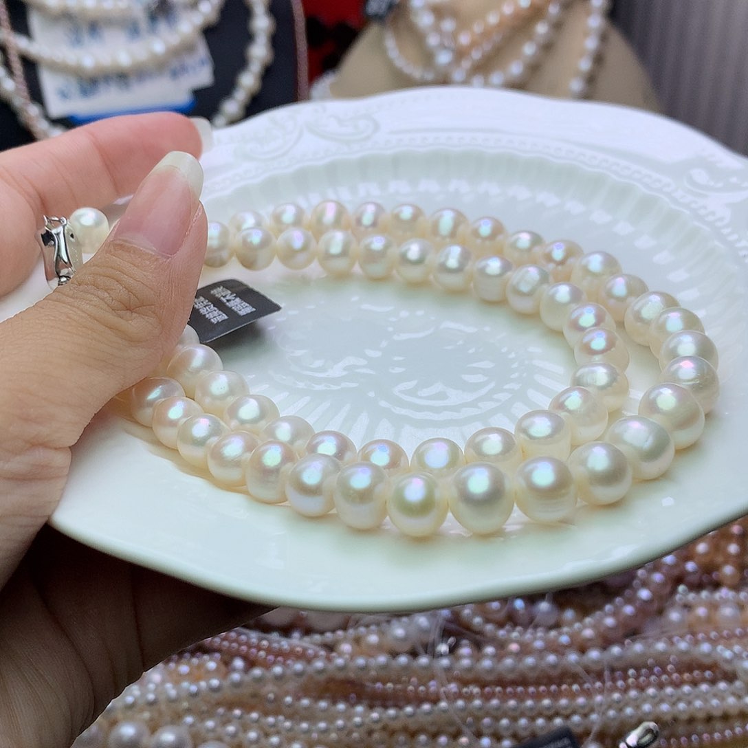 未镶嵌淡水珍珠8-9佰****饺a119项链