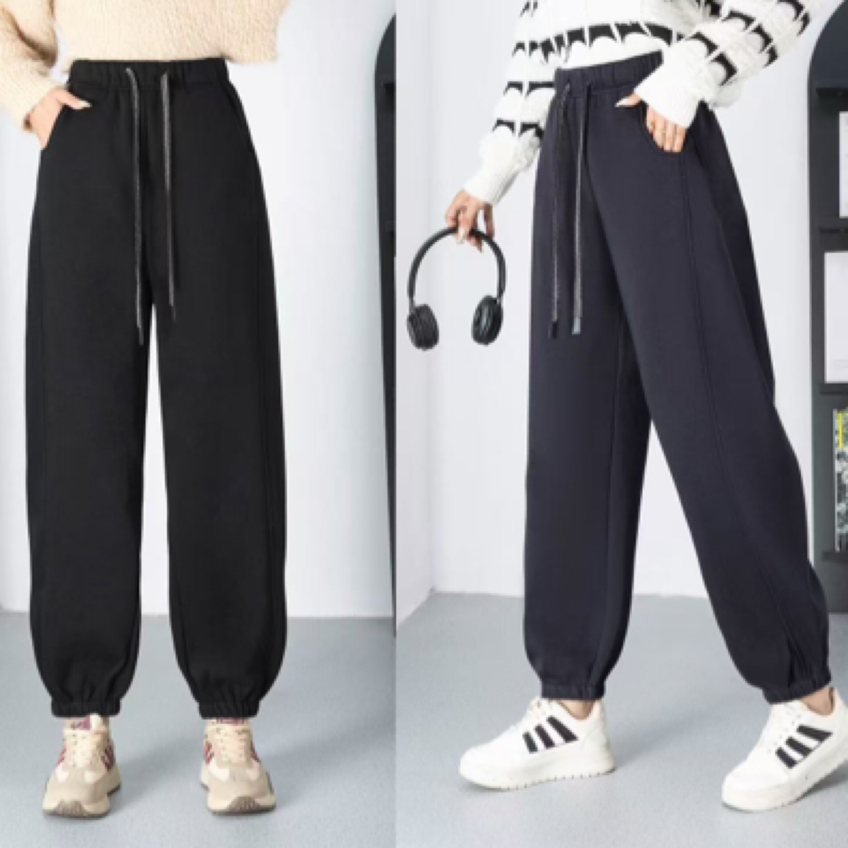 12秋冬加绒加厚束脚休闲裤加肥加大百搭卫裤