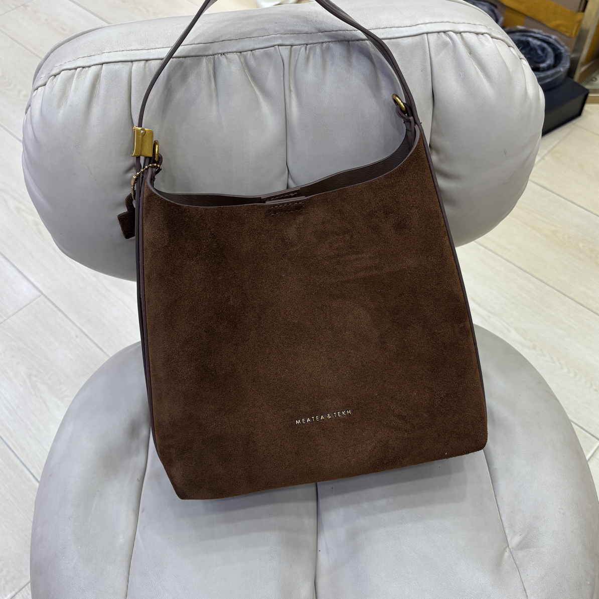 2025秋冬新款磨砂子母水桶包简约通勤包高级感斜挎包7731