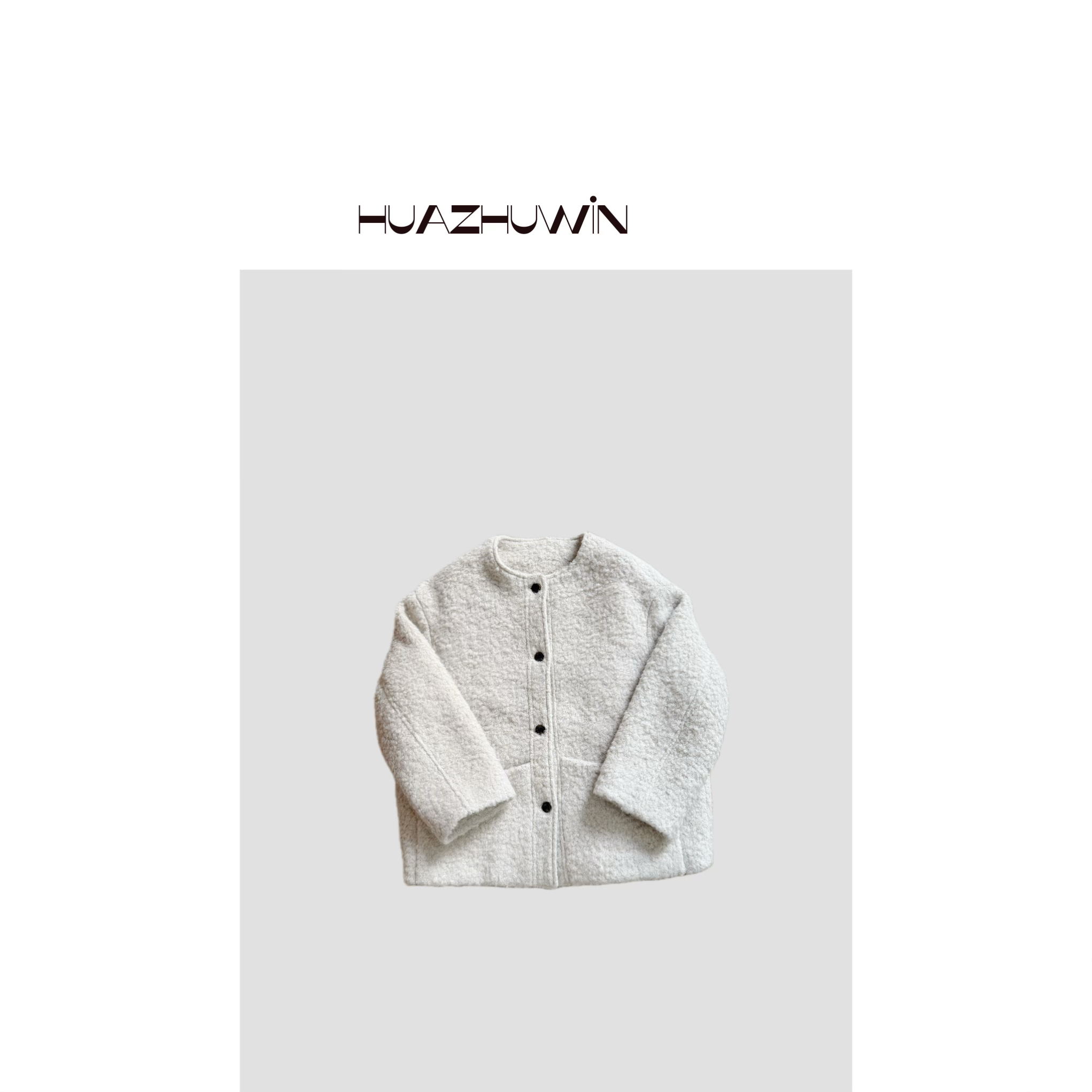 HZ-加厚米色羊毛➕羽绒小香外套