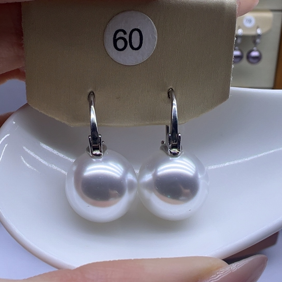 银S925镶嵌耳饰淡水珍珠