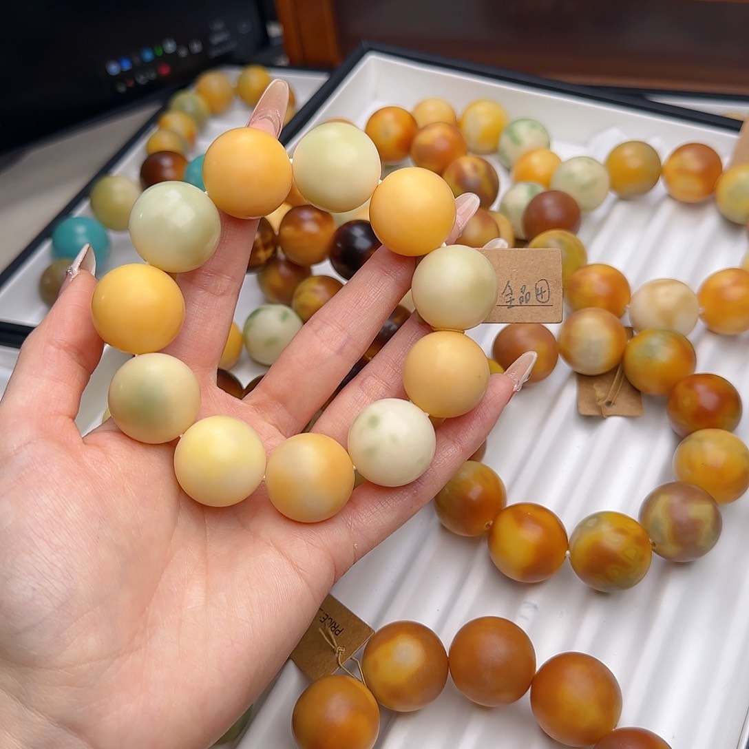 菩提根/象牙果手串卡22干磨圆珠全品4