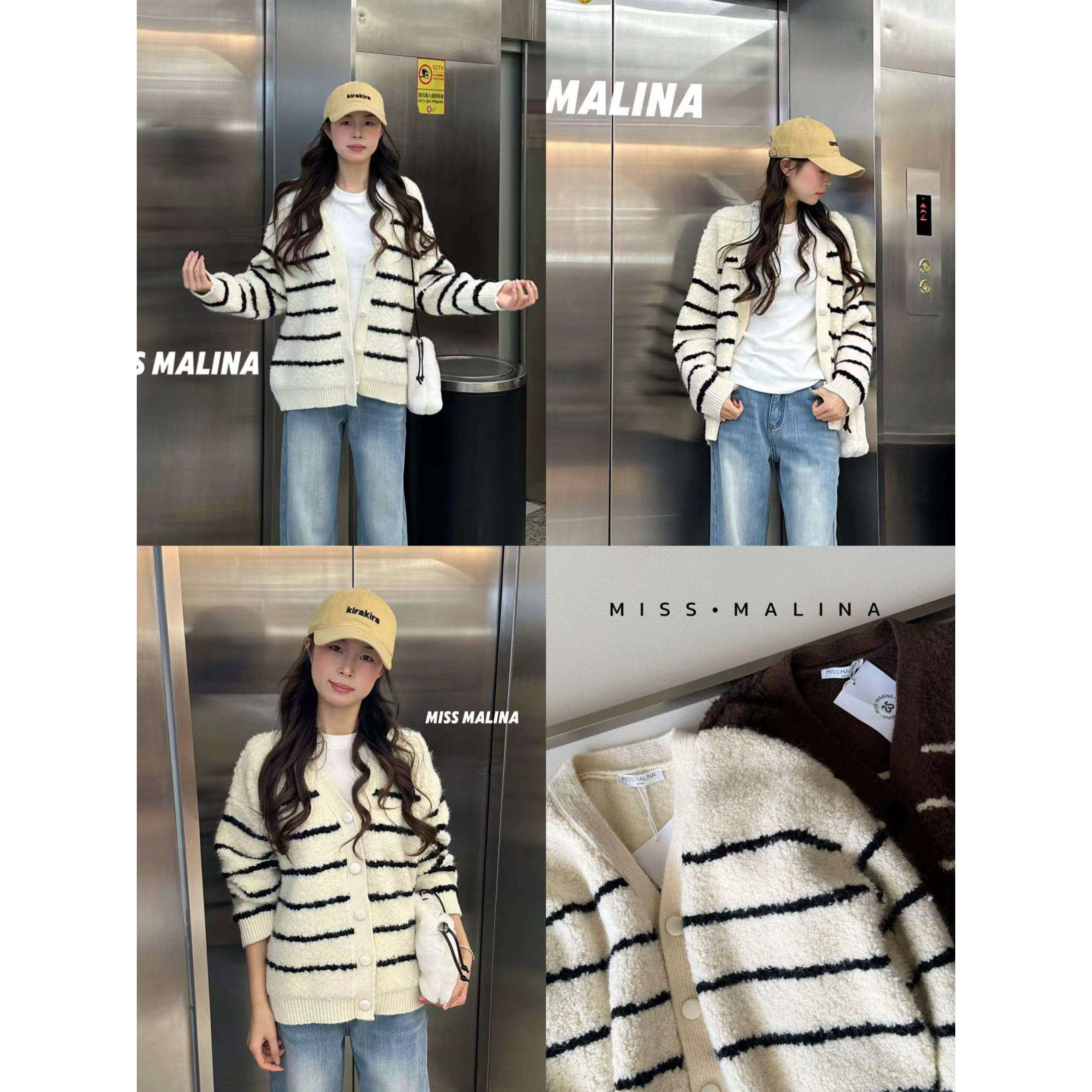 【暖冬日记】厚实软糯糯！条纹控毛衣外套（MLY1692#）玛丽亚