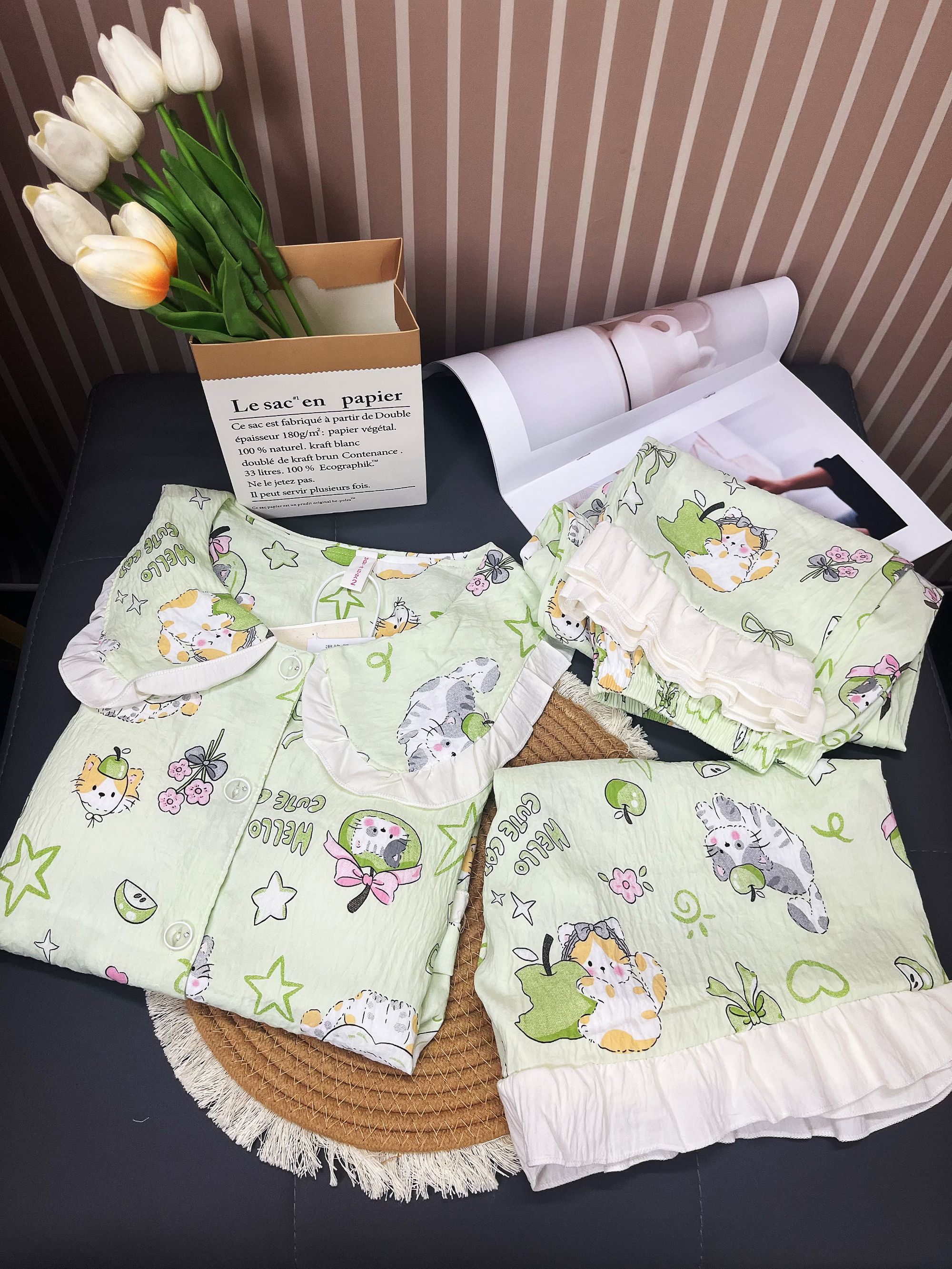 【找到对应编码】夏季新款娃娃领高级感ins风家居服套装