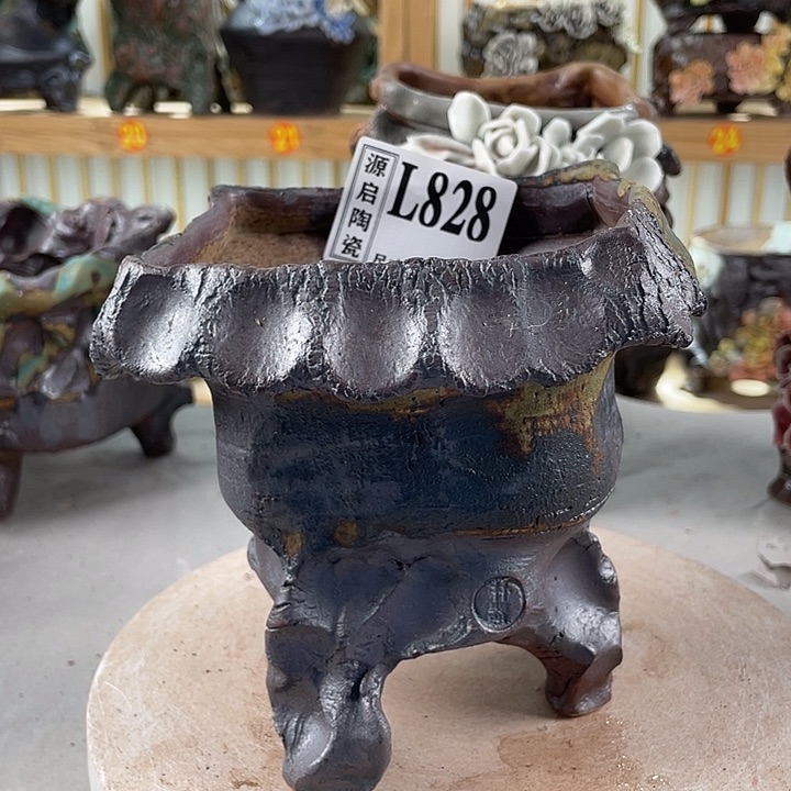 紫砂花盆景德镇陶瓷828