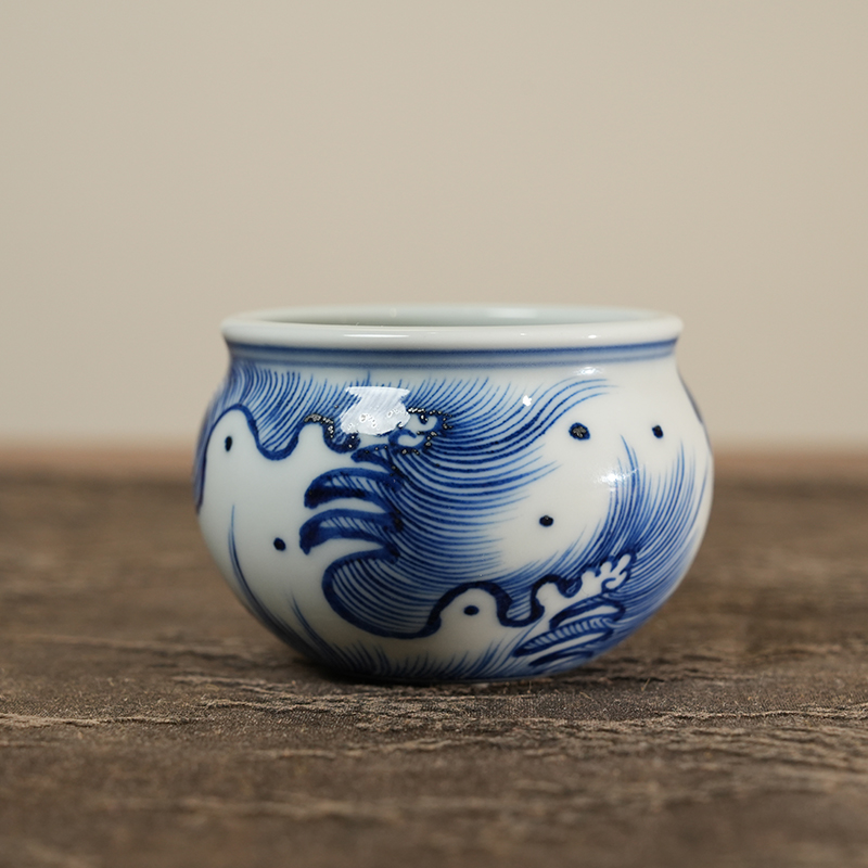 【小乔赏瓷】海水小墩墩杯陶瓷家用纯手工主人杯（moshe342）