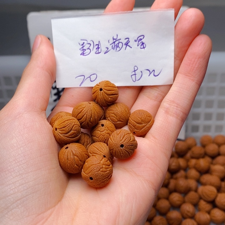 手串桃核13mm左右野生满天星20颗（打孔）