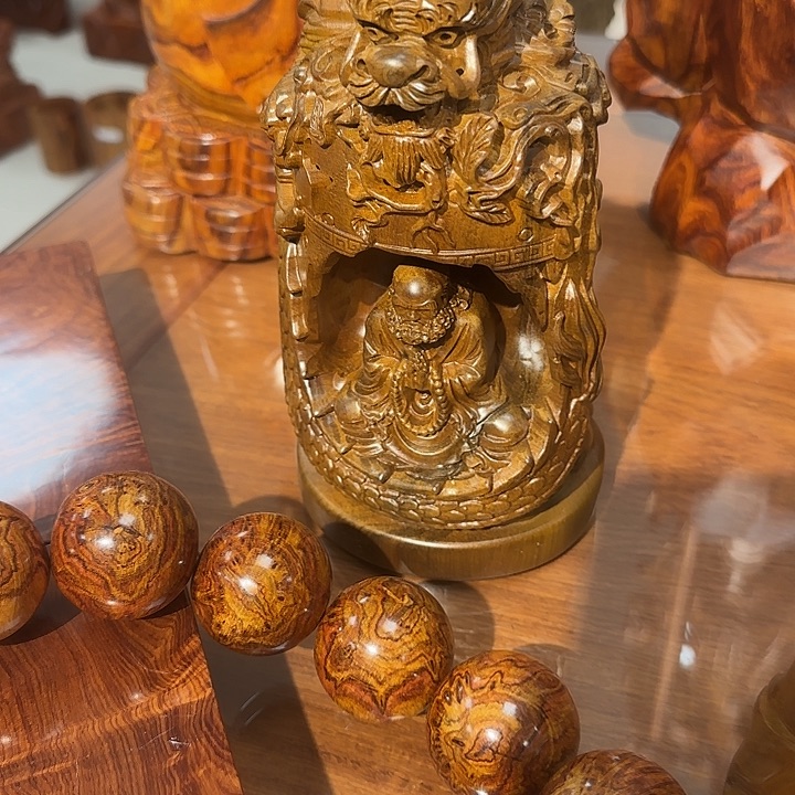 摆件白楠木倒流香恭喜发财