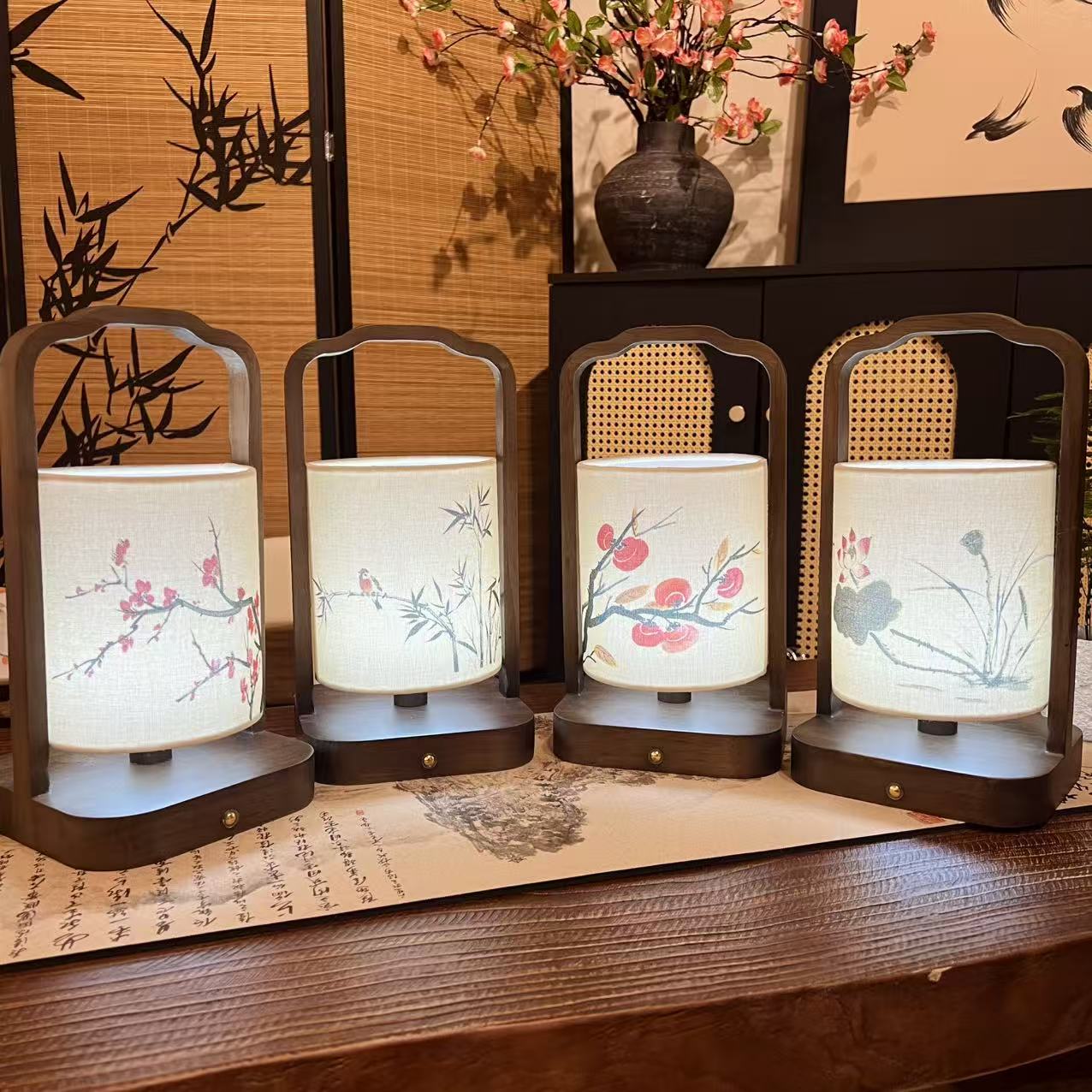 古风客厅茶室中式充电台灯卧室禅意床头宋代国风复古装饰灯