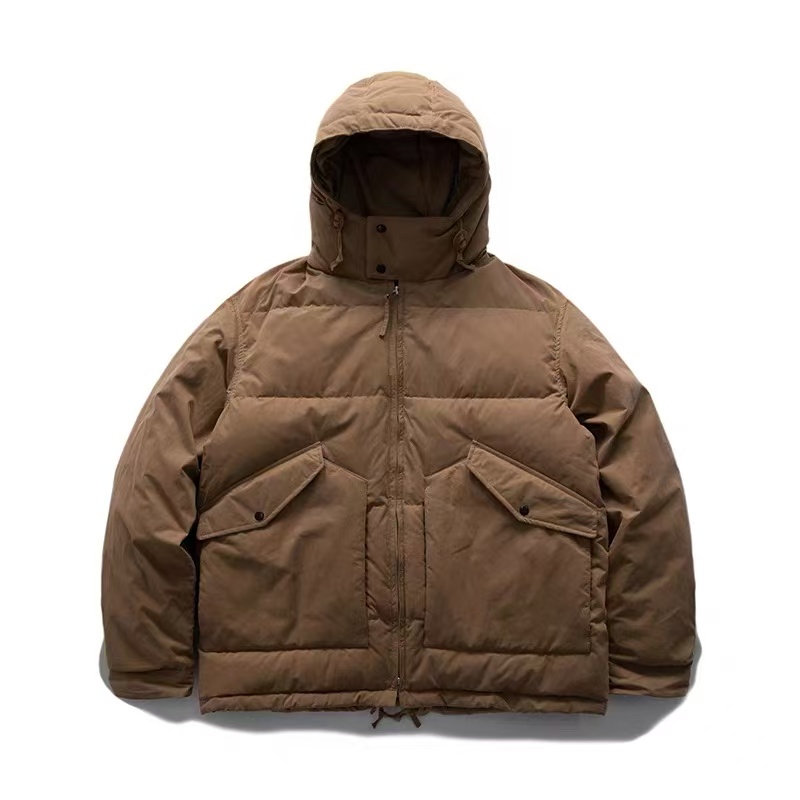 冬季情侣山系重磅工装派克仿泼水加厚宽松保暖连帽羽绒服外套