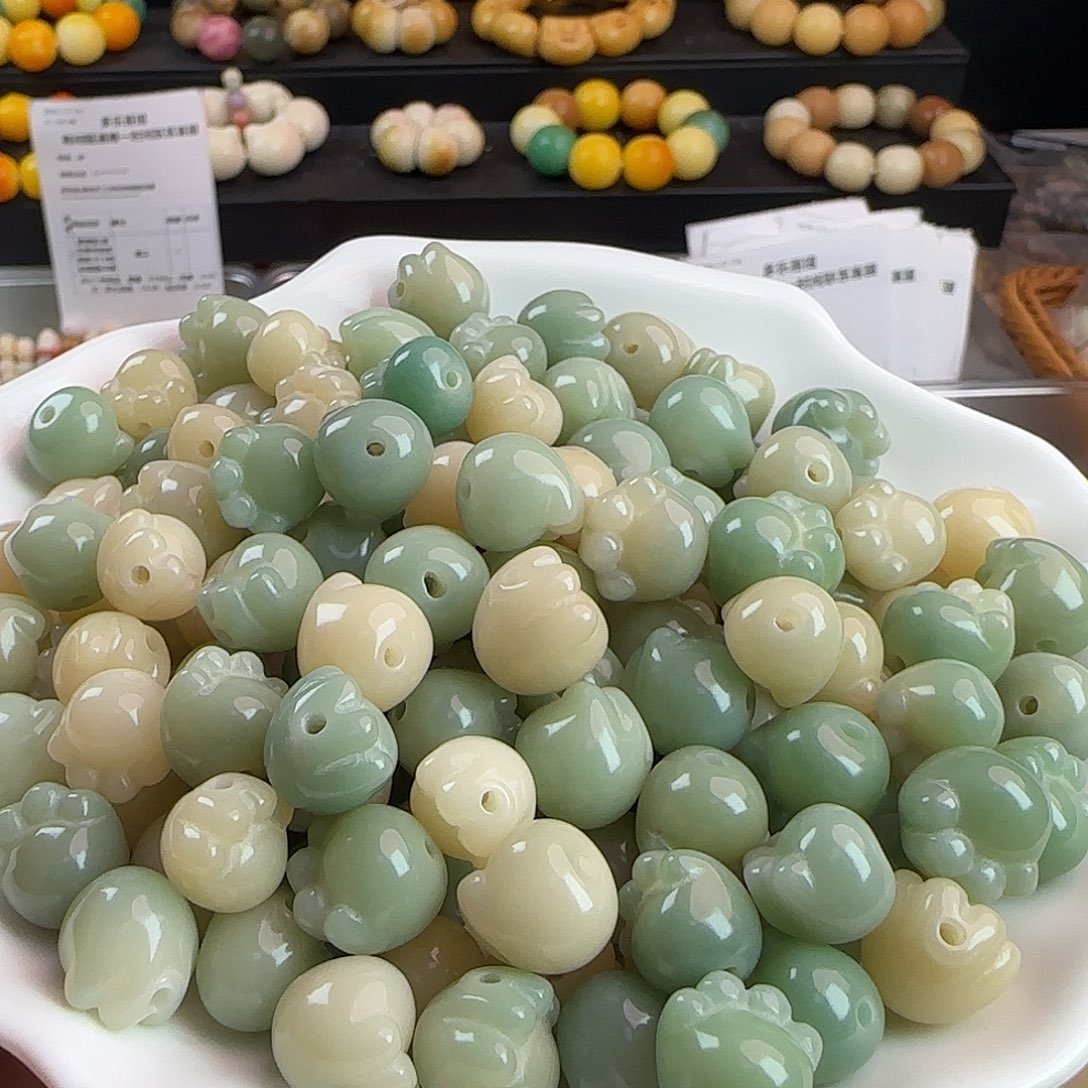 菩提根/象牙果吊坠卡12果绿小猫抓100颗批发