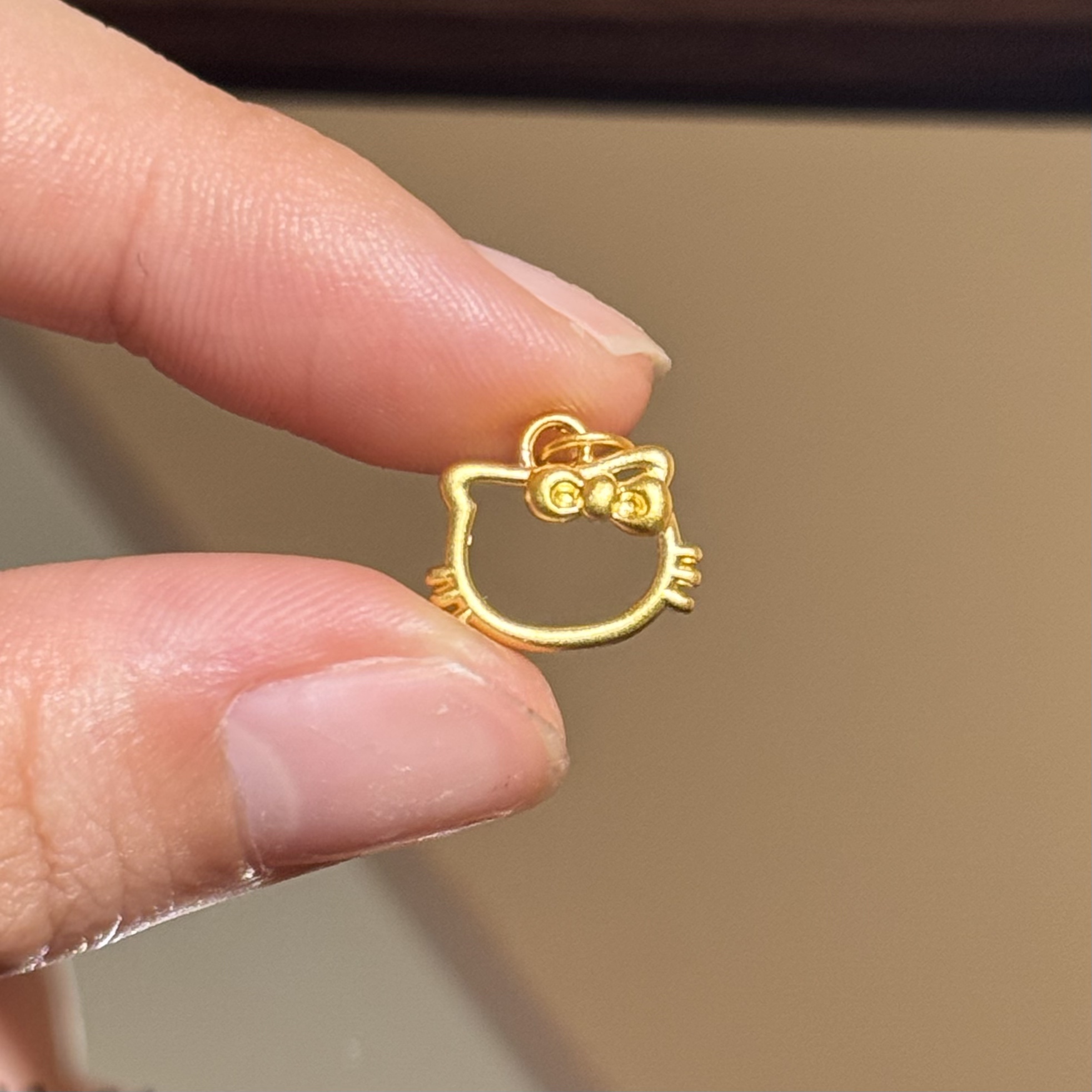 贝贝黄金 足金999 镂空kt头 素金 圆环 5D工艺 2433