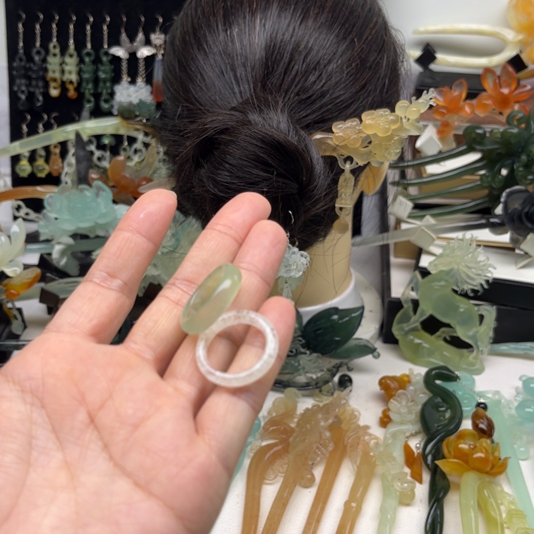 蛇纹石玉合金发簪