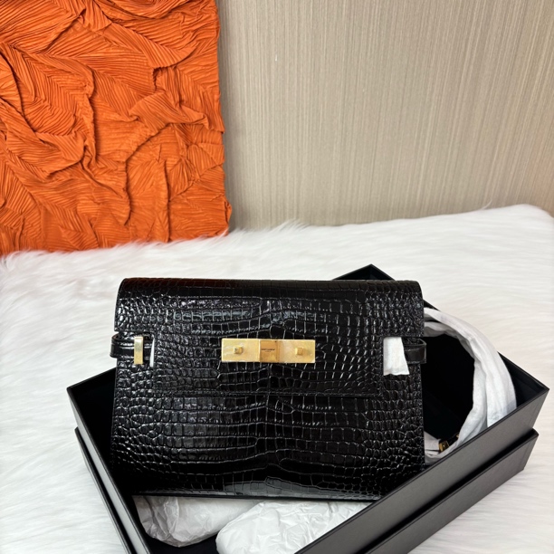 未使用 YSL/圣罗兰 圣罗兰黑金小号曼哈顿单肩包/香菜奢品/简约