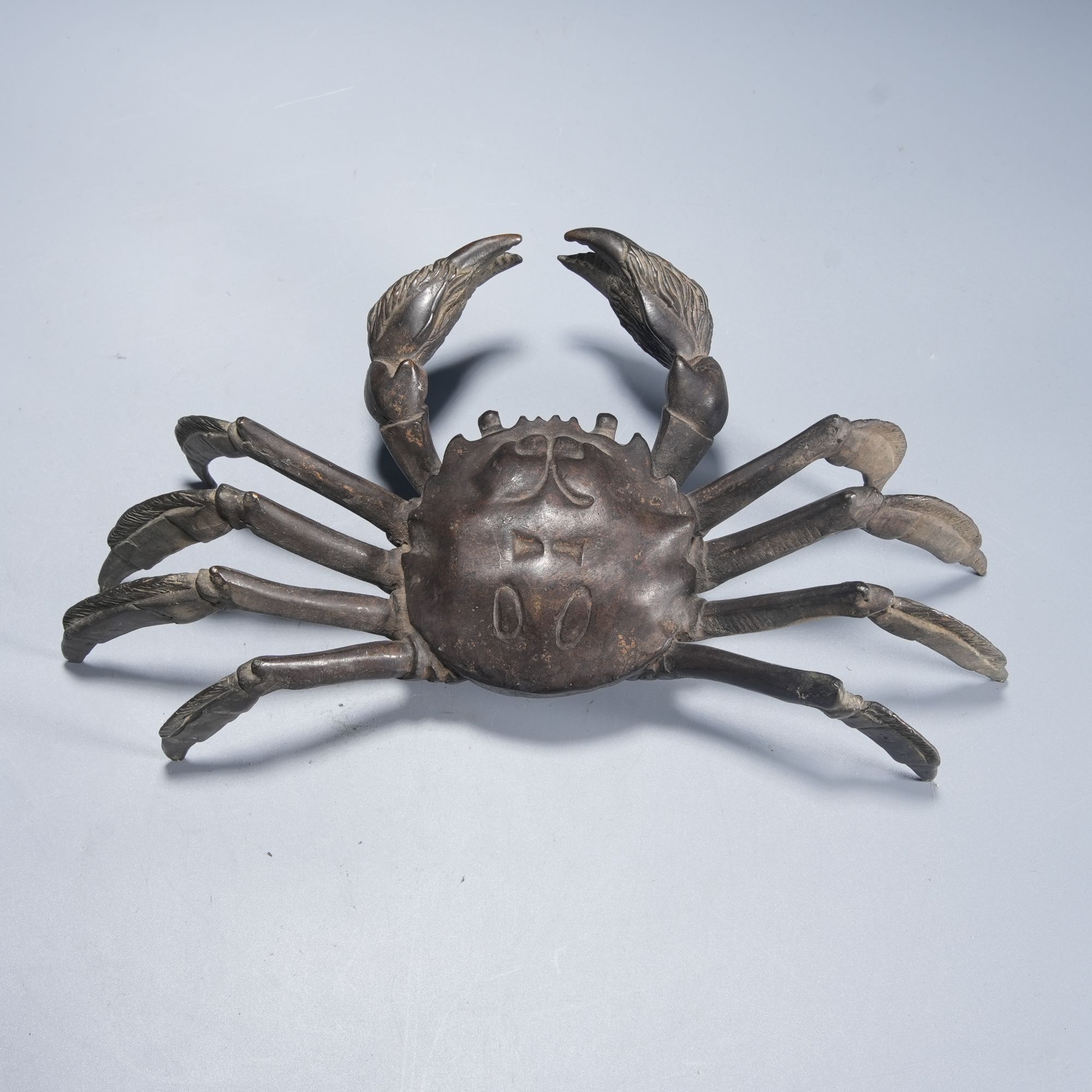 Z372/清代 八方来财蟹形铜镇【华豫之门甄选】