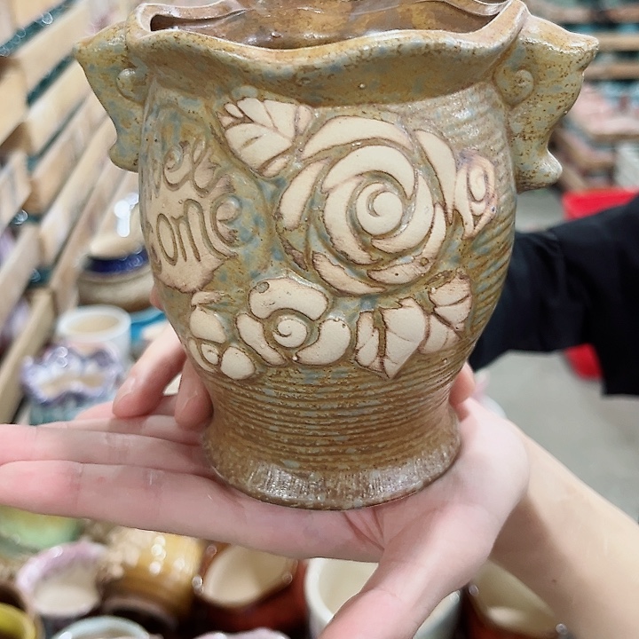 有孔.凑单10元陶瓷花盆发货！
