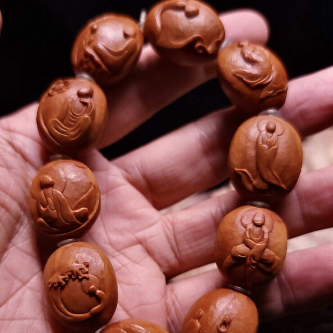 橄榄核手串【无相佛】手工雕刻铁核