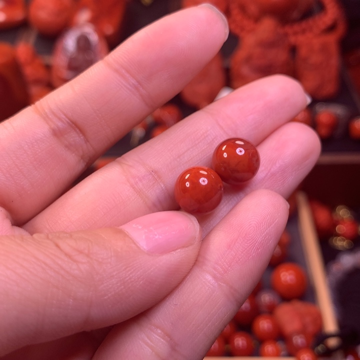 【闪购商品】南红玛瑙对珠未镶嵌?*