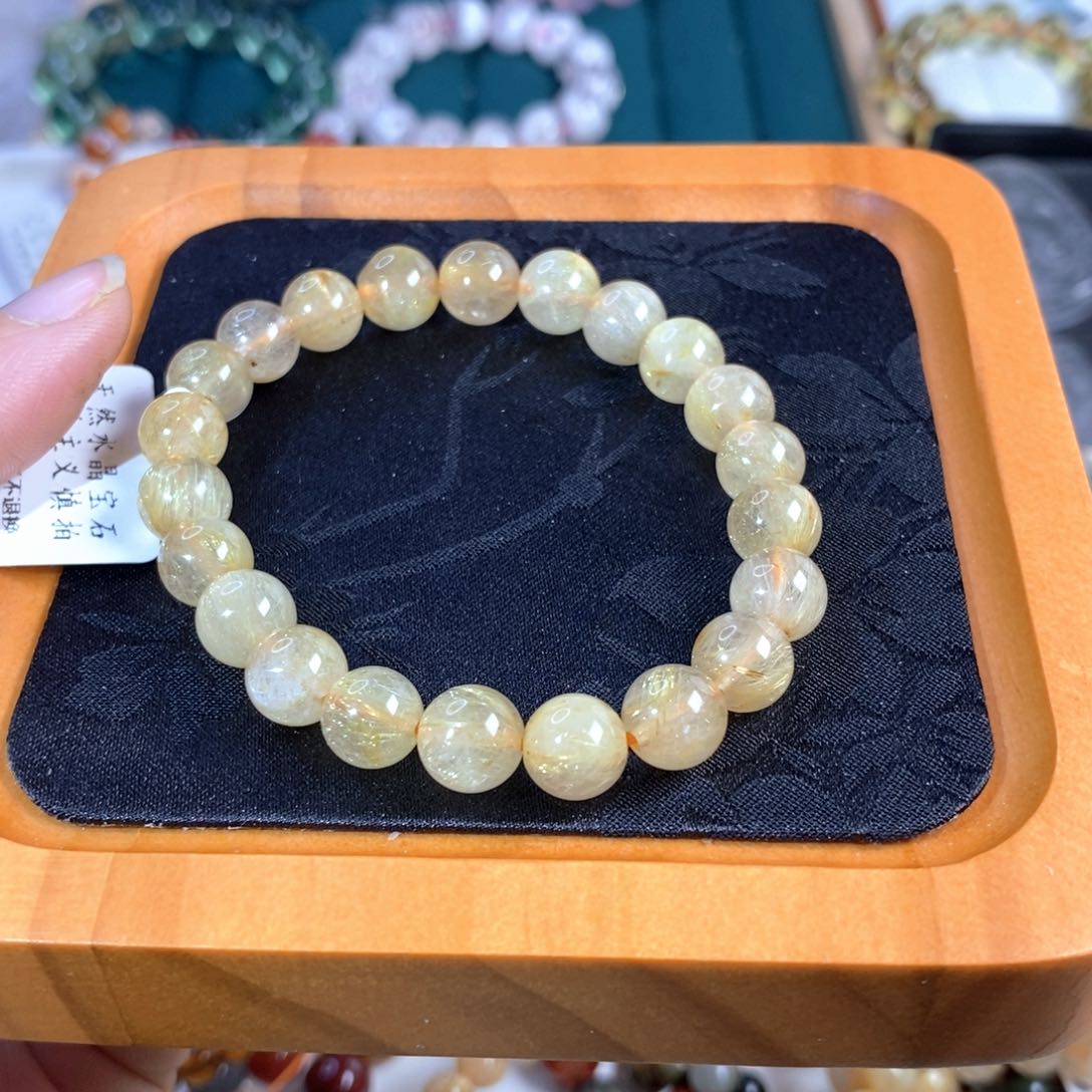 【闪购商品】水晶手链未镶嵌芙**了金发晶8.5mm