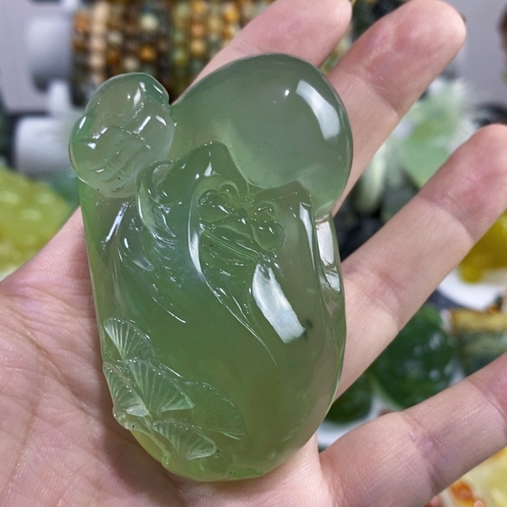 未镶嵌岫玉手把件