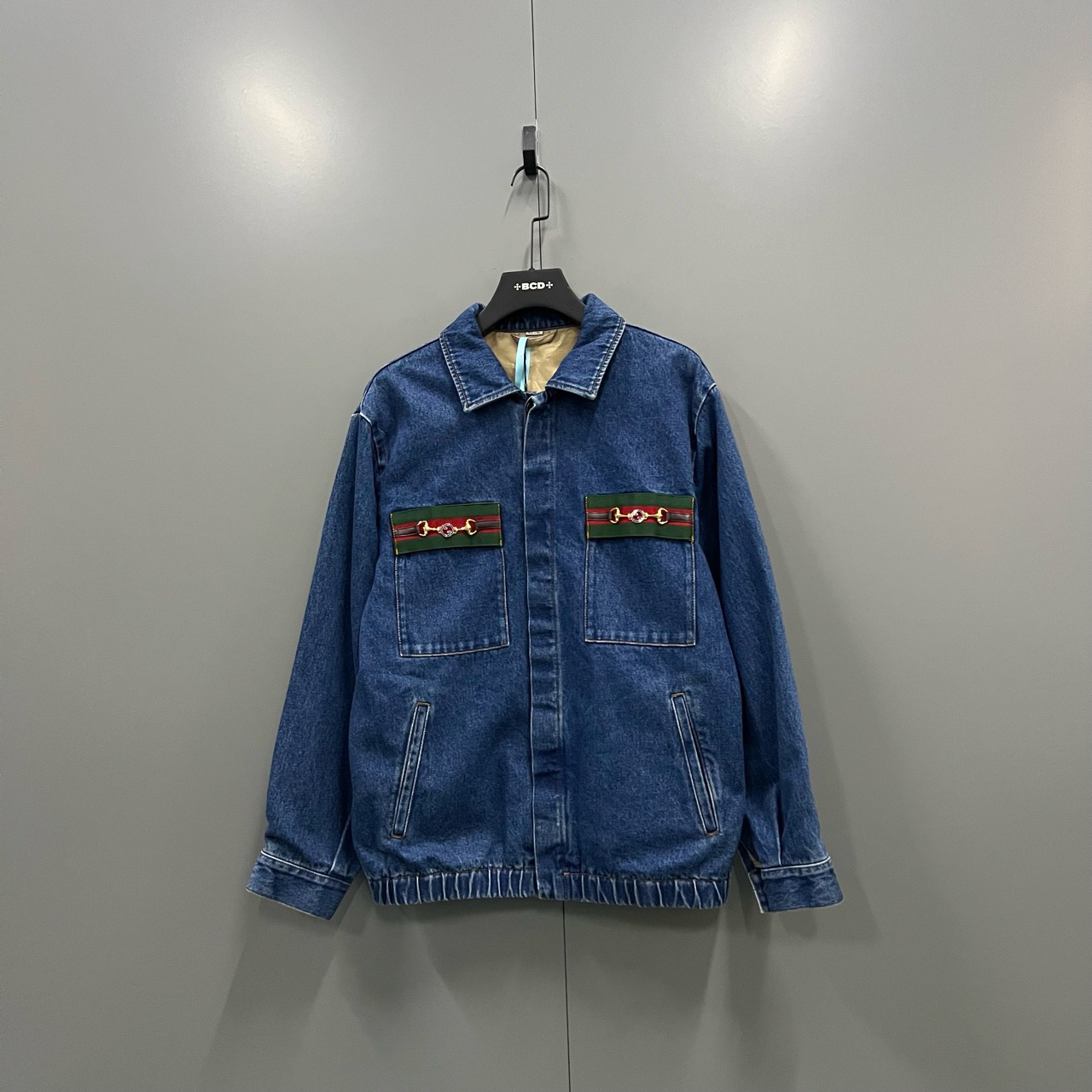 95新 GUCCI/古驰 （jp）121 条纹金属扣牛仔外套 